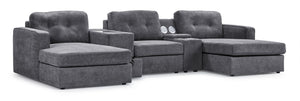 Connex 5-Piece Modular Sectional with Consoles - Light Grey