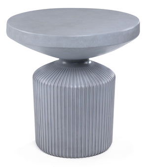 Crete Outdoor Concrete End Table - Weathered Grey