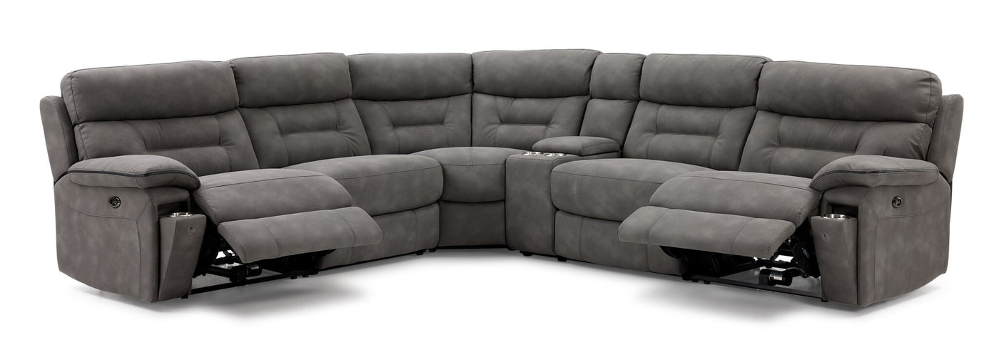 Dawson 6-Piece Power Reclining Sectional with Console - Graphite