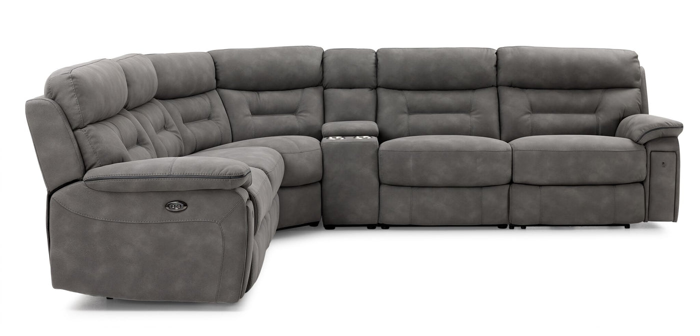 Dawson 6-Piece Power Reclining Sectional with Console - Graphite