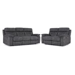 Dawson Power Reclining Sofa and Loveseat Set - Graphite