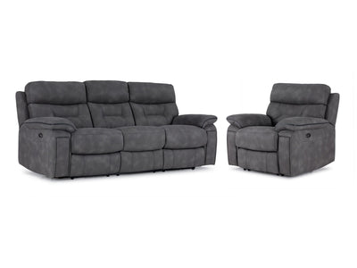 Dawson Power Reclining Sofa and Chair Set - Graphite