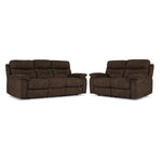 Dawson Power Reclining Sofa and Loveseat Set - Brown