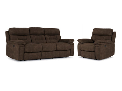 Dawson Power Reclining Sofa and Chair Set - Brown