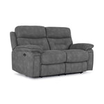 Dawson Power Reclining Sofa and Loveseat Set - Silver Grey