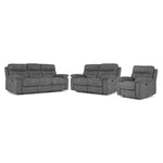 Dawson Power Reclining Sofa, Loveseat and Chair Set - Silver Grey