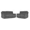 Dawson Power Reclining Sofa and Loveseat Set - Silver Grey