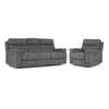 Dawson Power Reclining Sofa and Chair Set - Silver Grey