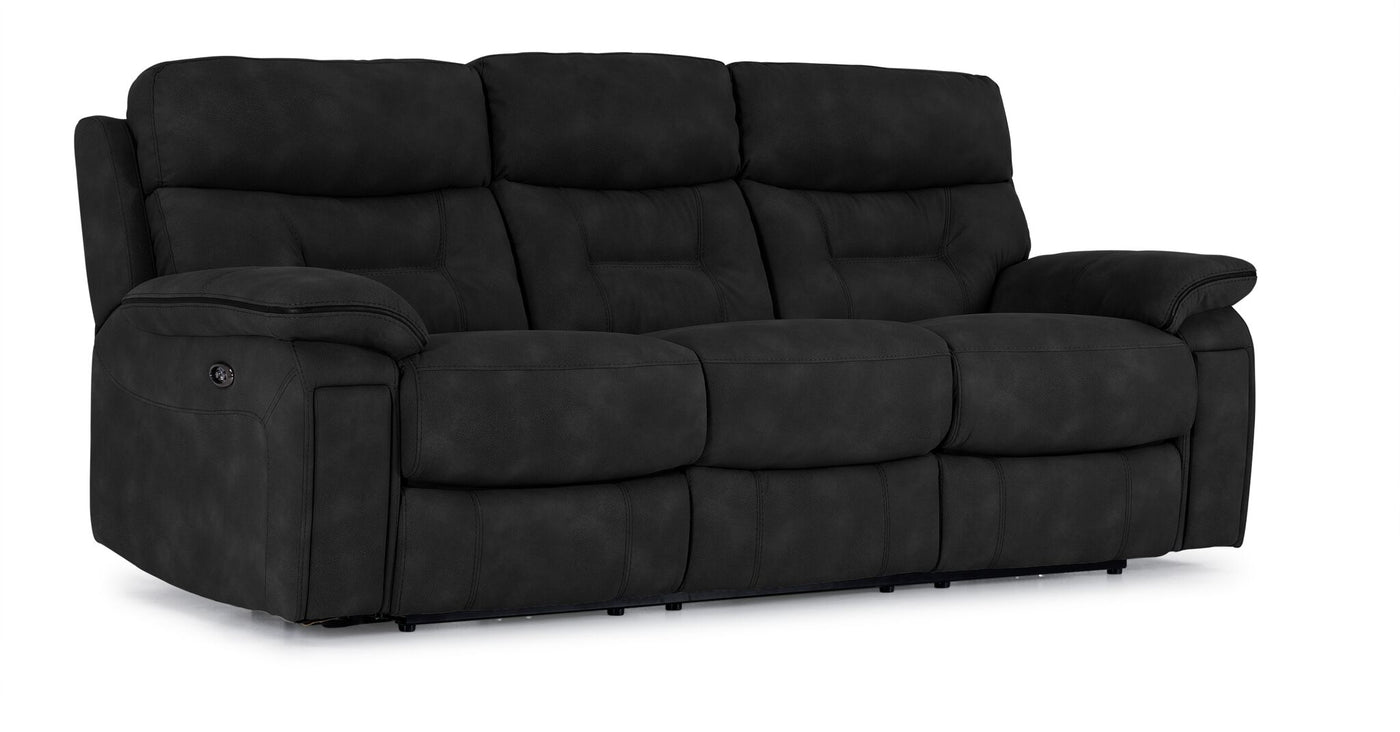 Dawson Power Reclining Sofa, Loveseat and Chair Set - Charcoal