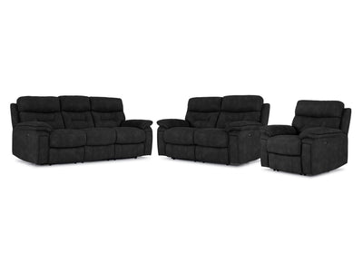 Dawson Power Reclining Sofa, Loveseat and Chair Set - Charcoal