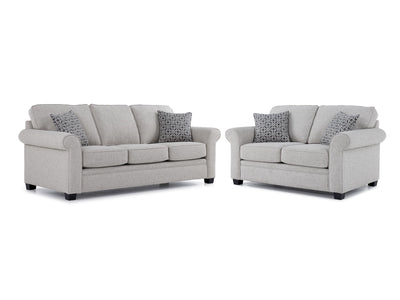 Duffield Sofa and Loveseat Set - Light Beige