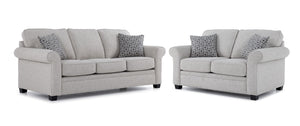 Duffield Sofa and Loveseat Set - Light Beige