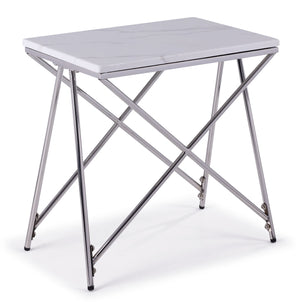 Farah 22" End Table - White and Chrome