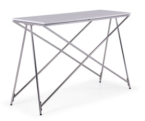 Farah 47" Sofa Table - White and Chrome