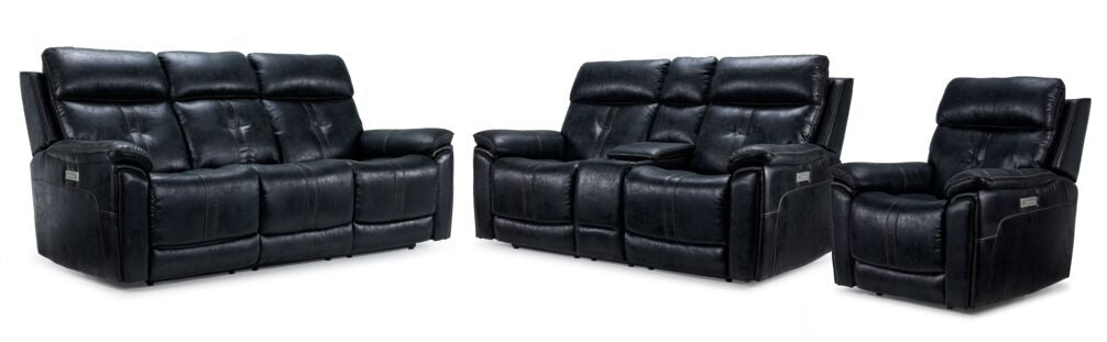 Franco Triple Power Reclining Sofa, Loveseat and Chair Set - Eclipse ...