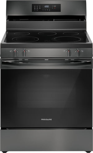 Frigidaire Black Stainless Steel Electric Freestanding Range with Air Fry (5.3 Cu. Ft.) - FCRE308CAD