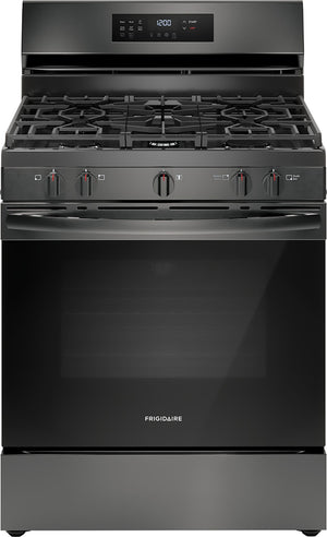 Frigidaire Black Stainless Steel Gas Freestanding Range with Air Fry (5.1 Cu. Ft.) - FCRG3083AD