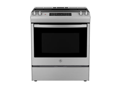 GE Stainless Steel Slide-In Electric Convection Range with No-Preheat Air Fry (5.0 Cu. Ft.) - JCS830SVSS