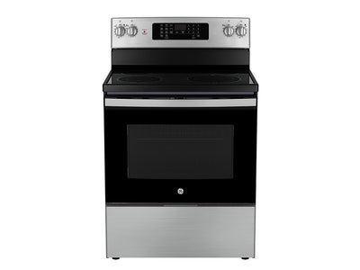 GE Stainless Steel Freestanding Electric Convection Range with No-Preheat Air Fry (5.0 Cu. Ft.) - JCB830STSS