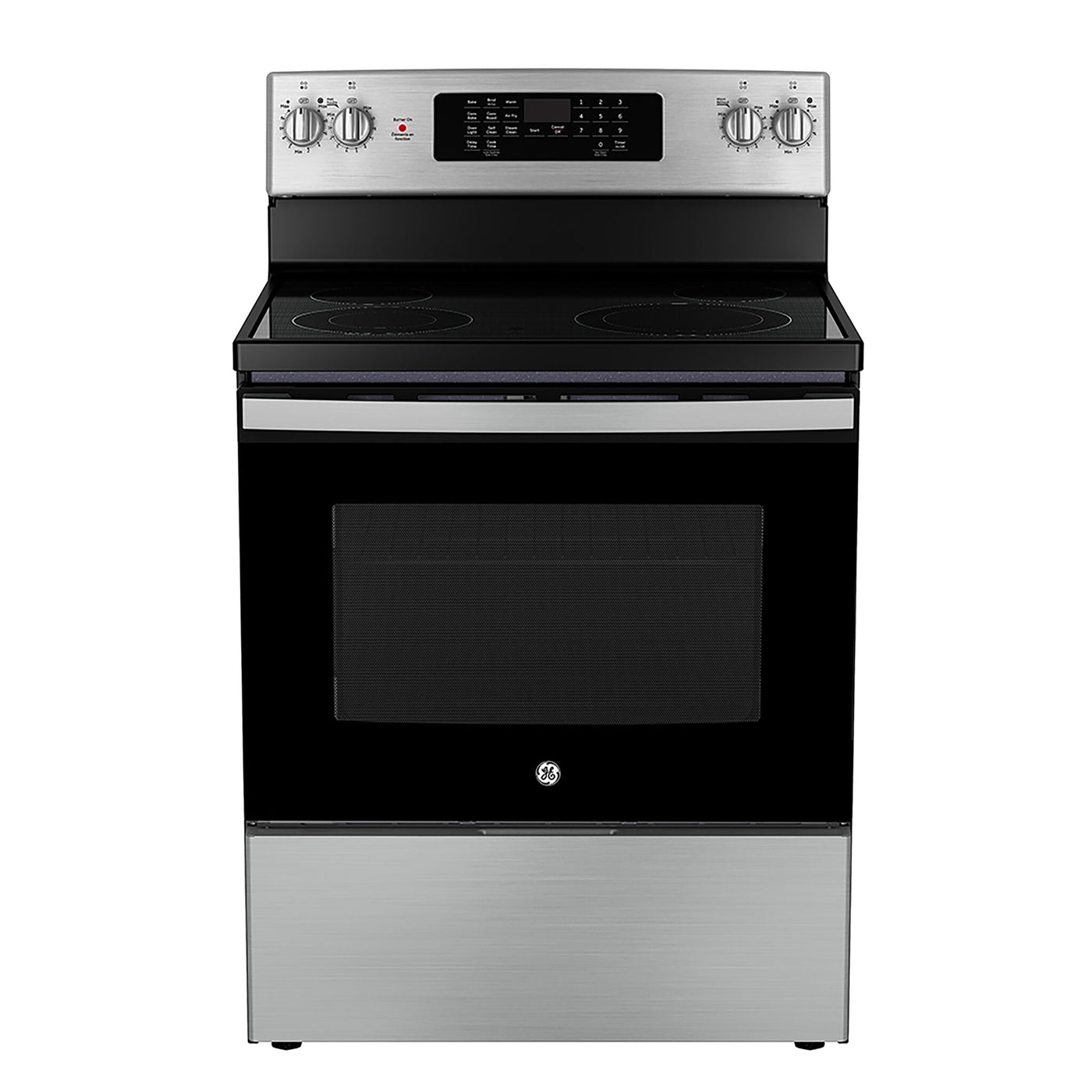 GE Stainless Steel Freestanding Electric Convection Range with No-Preheat Air Fry (5.0 Cu. Ft.) - JCB830STSS