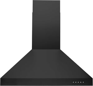 Hauslane Matte Black 30" Chimney Range Hood - WM-530BLK-30B