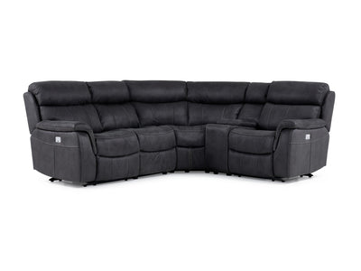 Haven 5-Piece Power Reclining Sectional with Console - Grey