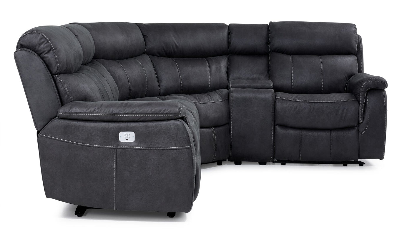 Haven 5-Piece Power Reclining Sectional with Console - Grey