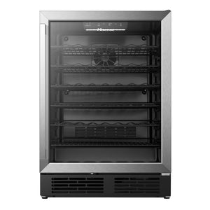 Hisense Fingerprint Resistant Stainless Steel Single Zone Wine Cooler and Beverage Center Hybrid (54 Bottle Wine/164 Can Beverage)(5.4 cu.ft.) - HWS054B1ASD