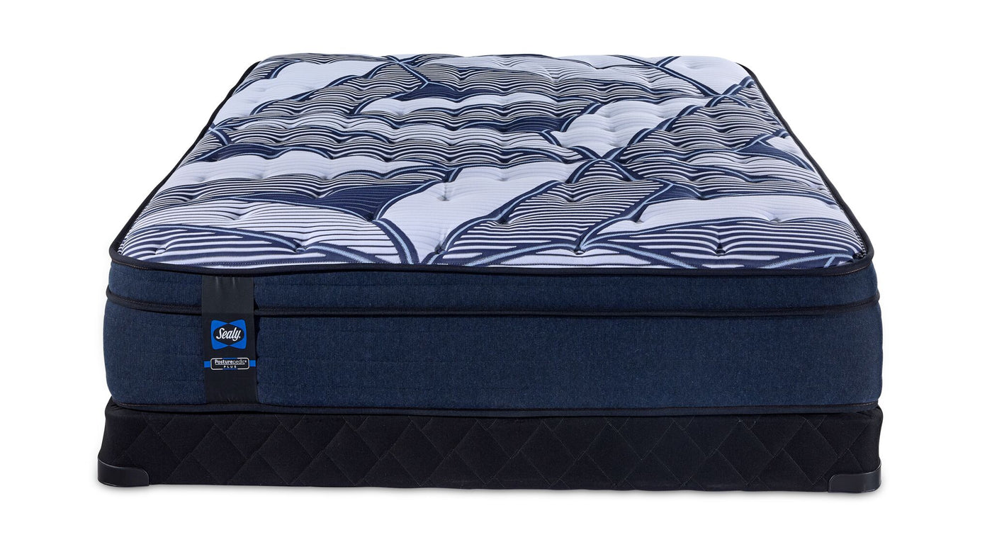 Sealy Posturepedic® Plus Sterling - Hugo II Medium Eurotop King Mattress and Low Profile Boxspring