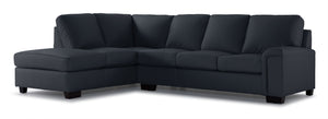 Icon Leather 2-Piece Sectional with Left Facing Chaise - Navy