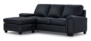 Icon Leather Sofa Chaise - Black