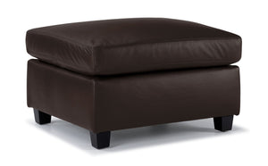 Icon Leather Ottoman - Mocha