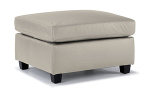 Icon Leather Ottoman - Silver Grey