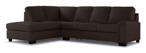 Icon Leather 2-Piece Sectional with Left Facing Chaise - Mocha