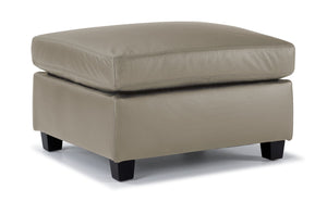 Icon Leather Ottoman - Cloud Grey