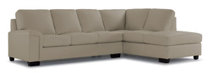 Icon Leather 2-Piece Sectional with Right Facing Chaise - Cloud Grey