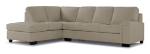 Icon Leather 2-Piece Sectional with Left Facing Chaise - Cloud Grey