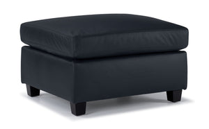 Icon Leather Ottoman - Navy