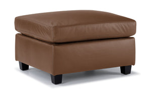 Icon Leather Ottoman - Saddle