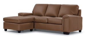 Icon Leather Sofa Chaise - Saddle