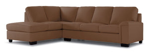 Icon Leather 2-Piece Sectional with Left Facing Chaise - Saddle