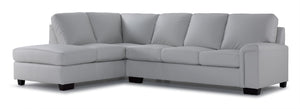 Icon Leather 2-Piece Sectional with Left Facing Chaise - Silver Grey