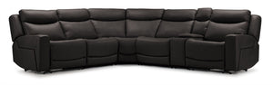 Jackson Leather 6-Piece Power Reclining Sectional with Heat and Massage - Charcoal