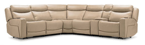 Jackson Leather 6-Piece Power Reclining Sectional with Heat and Massage - Pristine