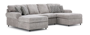 Jupiter 3-Piece Sectional with Right-Facing Chaise - Ash Grey