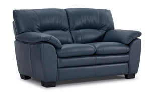 Kendrick Leather Loveseat - Blue