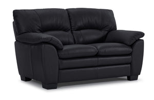 Kendrick Leather Loveseat - Black