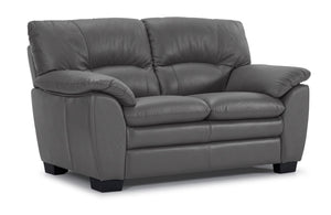 Kendrick Leather Loveseat - Grey