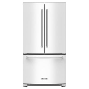 KitchenAid White Counter-Depth French Door Refrigerator (20 Cu.Ft.) - KRFC136RWH