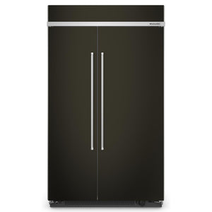 KitchenAid PrintShield Black Stainless Built-In Side-by-Side Refrigerator (30 Cu.Ft.) - KBSN708MBS